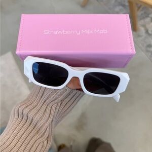 Strawberry Milk Mob “Georgia’s Frames” White Sunglasses